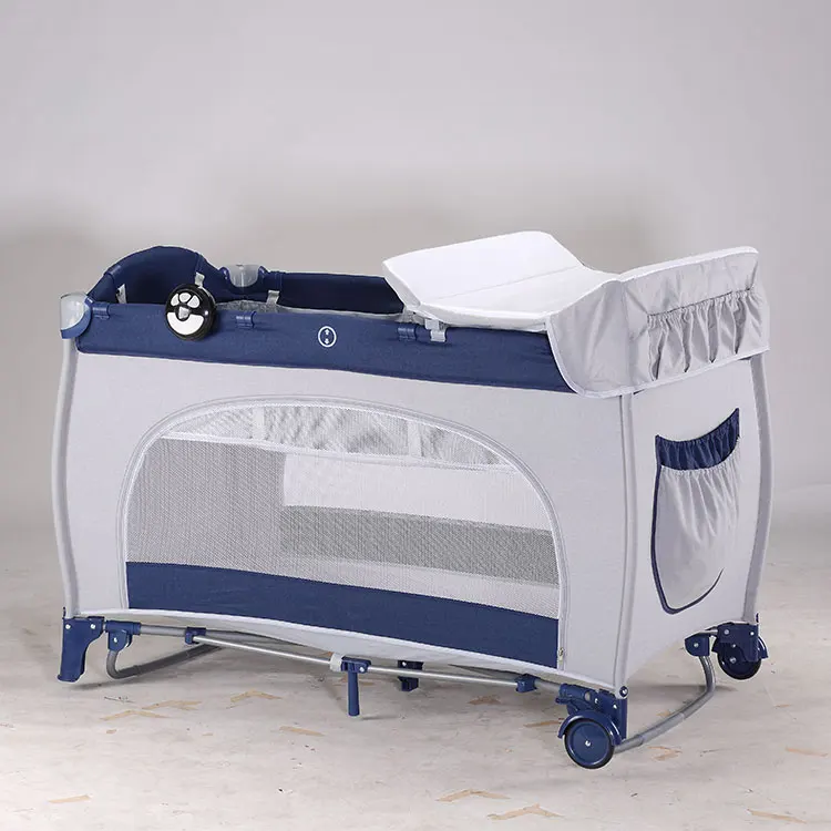Mamakids S12-7 NEW Plastic Baby Playpen European Standard Hot Sale Baby Travel Cot With Changing Table