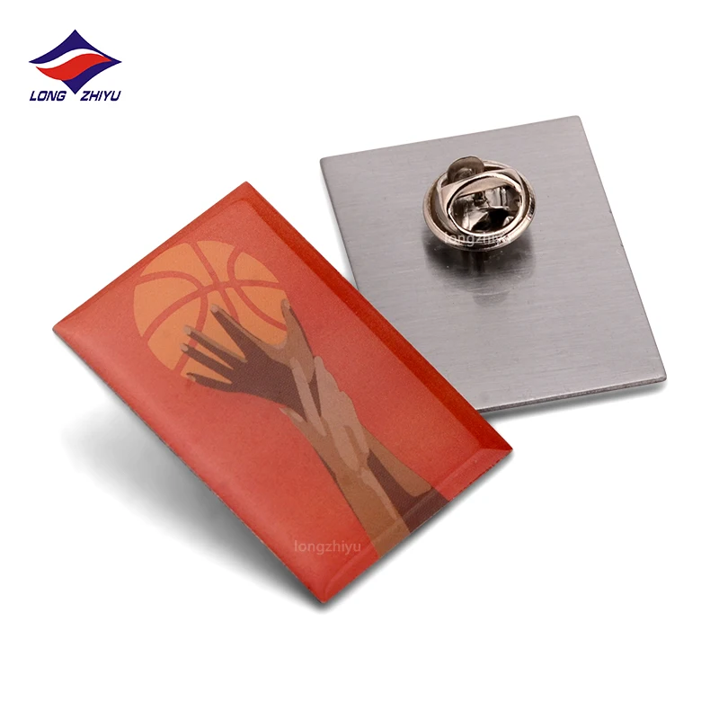 Longzhiyu enamel pin manufacturer custom metal basketball sport logo pins cartoon movie epoxy printed pins