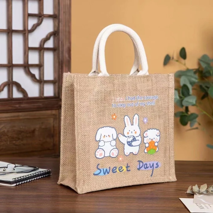 Jute bags can be customized oil painting cheap manufacturers direct wholesale
