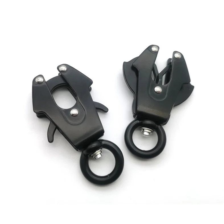 360 Degree Swivel Clip Heavy Duty Quick Release Dog Chain Buckle Dog Leash Frog Clip Black