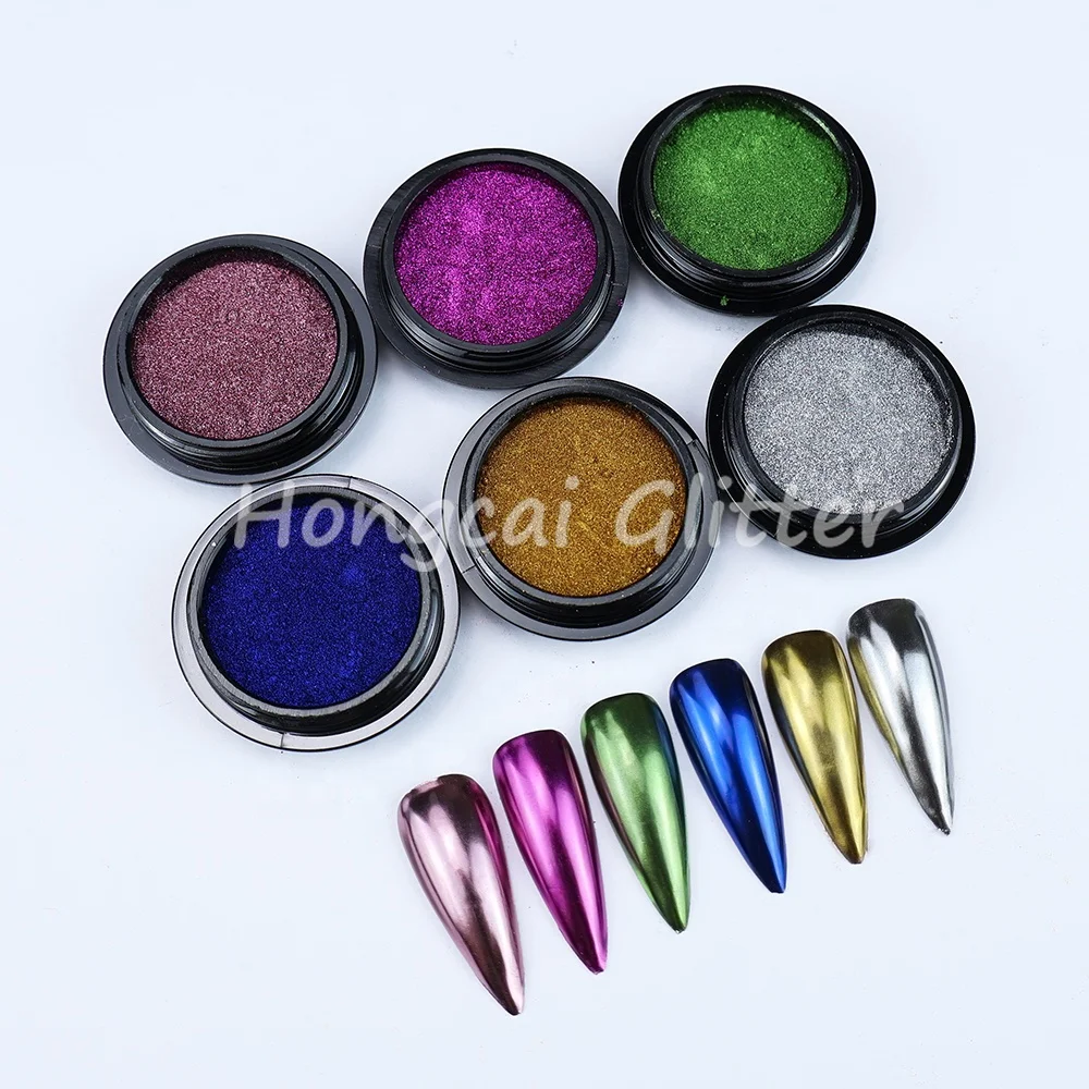 metallic effect shine nail mirror pigment chrome powder 27 colors DIY nails art