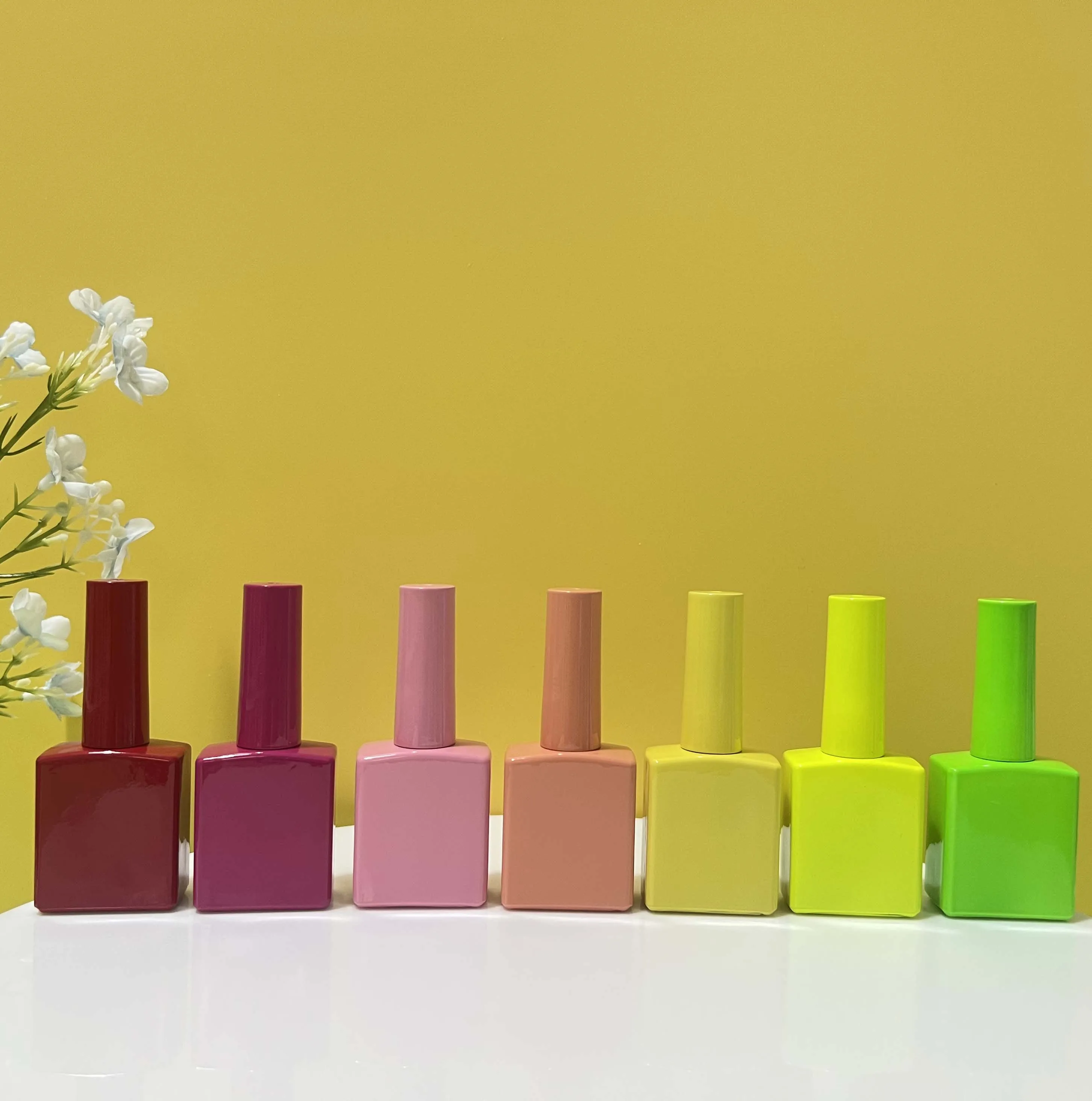 Hot Sale Empty Luxury Rubber Paint Soft Touch Square Glass Nail Polish Bottle Packaging UV Gel Nail Polish  Bottle