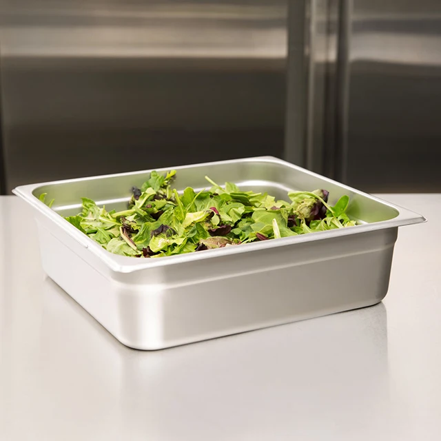 
2/3 Height 100mm Wholesale Dishes For Steel Buffet Set Restaurant Food Containers 