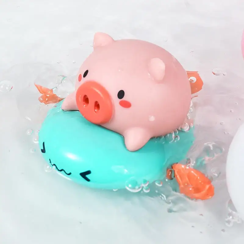 Pig nose spray water bathing pull line toy funny swimming bath squirt toys with OPP bag