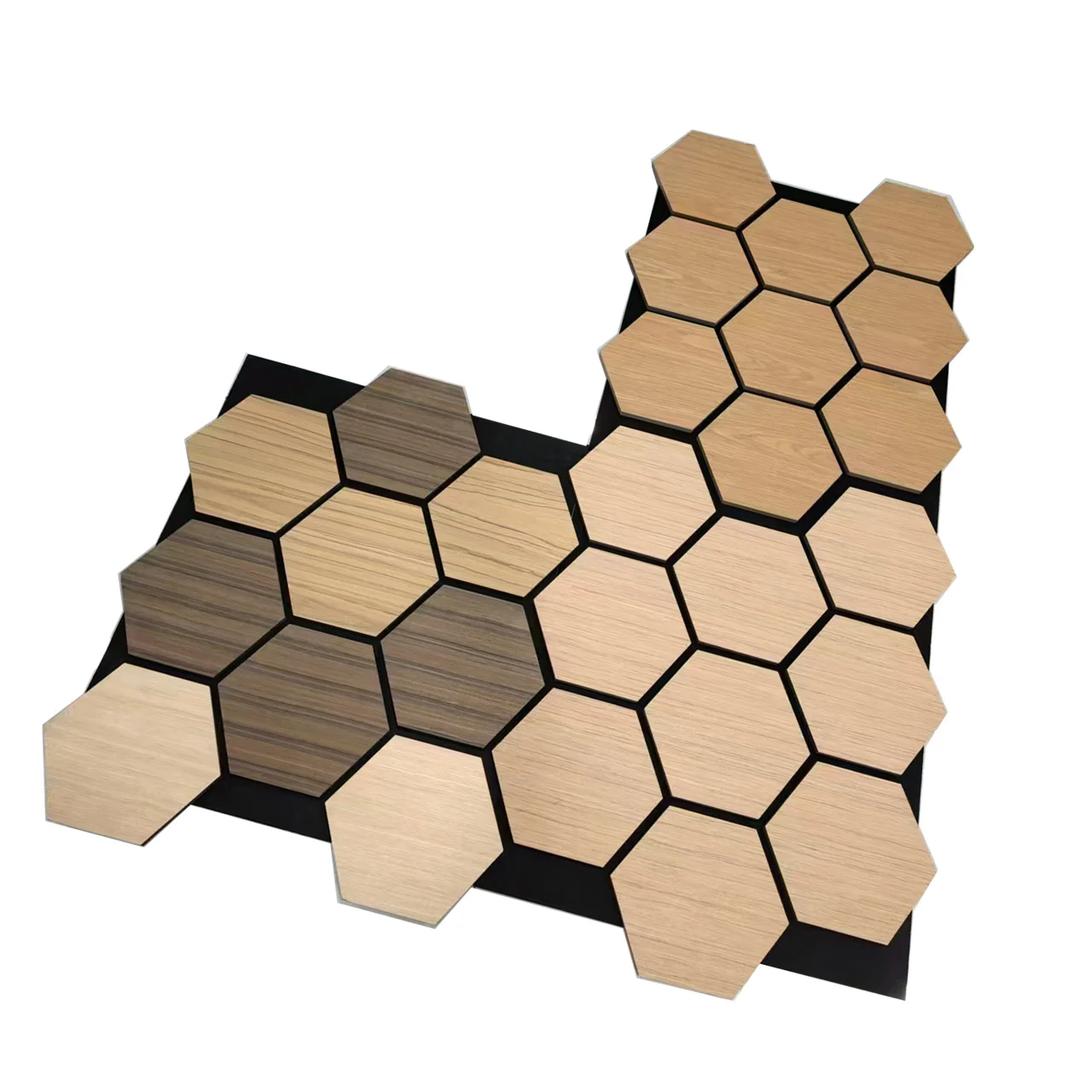 Customized Size Sound Proof MDF Akupanel Wood Slat Hexagon Acoustic Wall Panels