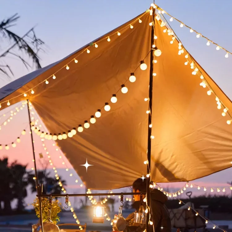 G50 Camping Light Waterproof led Bulb String Lights Decoration Outdoor By USB /Battery/Plug/solar Tent Holiday  Event Decor