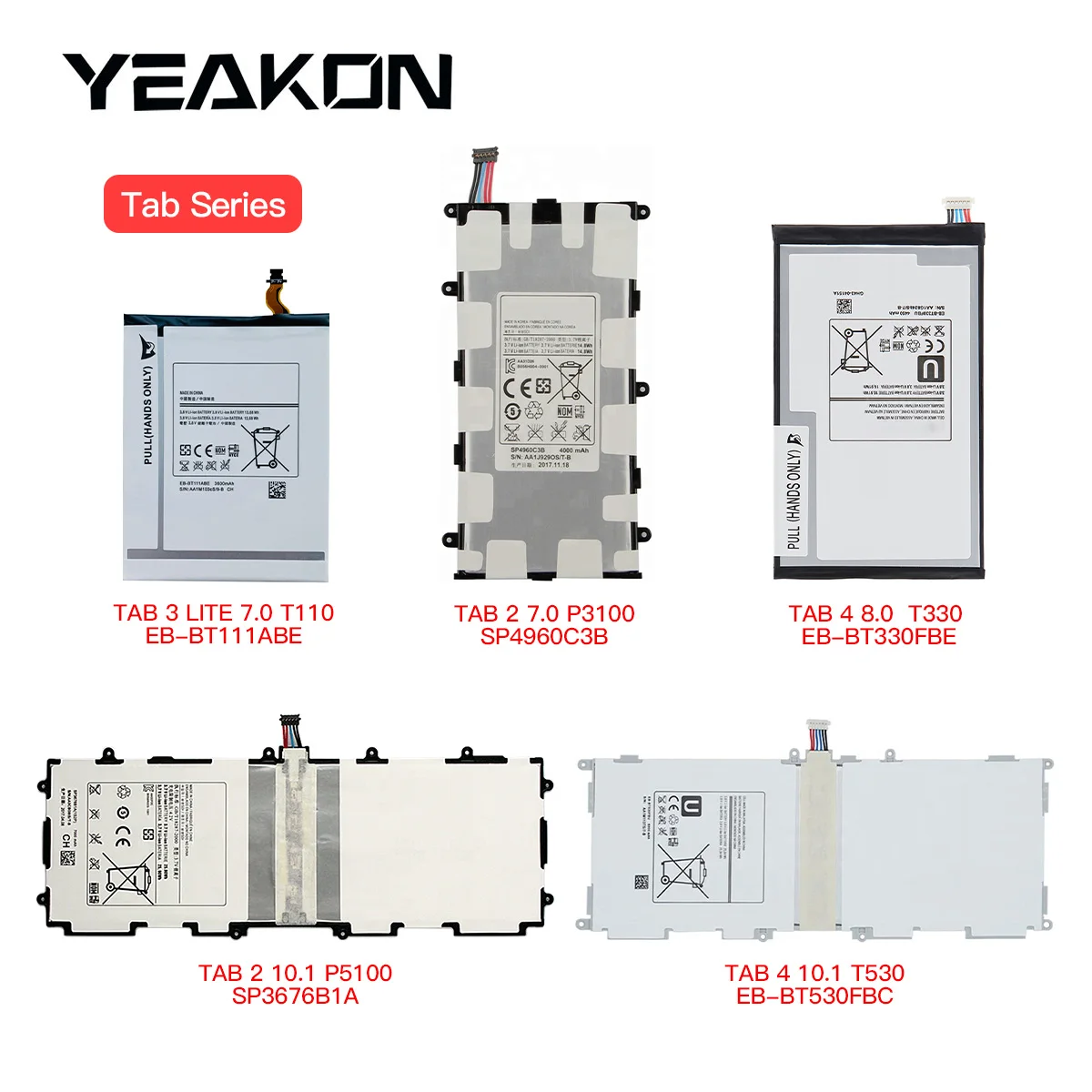 Tablet replacing battery for Samsung TAB 2 7.0 P3100 SP4960C3B TAB 2 10.1 P5100 SP3676B1A li-ion laptop Batterie