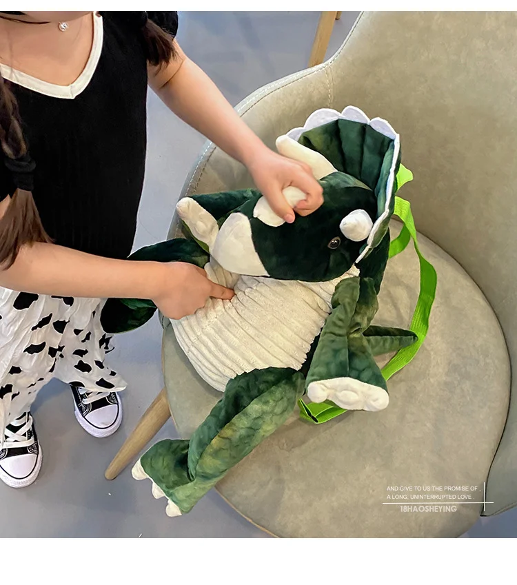 Drop shipping Dinosaur bag 2024 new parent-child backpack cool cartoon big dinosaur backpack plush child bag foreign trade