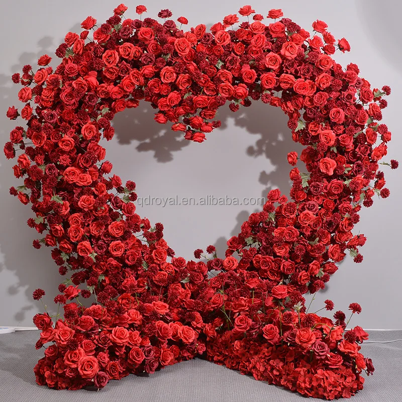 New Design High Quality Silk Rose Flower Arch Event Decoration Artificial Flowers