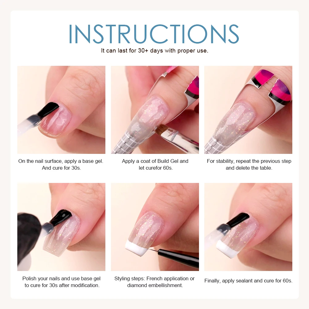 Westink Beauty Soak Off UV LED Nails Extension gel uv builder acrylic nail gel Brocade build gel