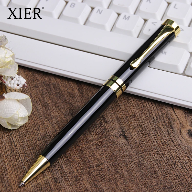 Дешевая металлическая шариковая ручка, Классическая, лидер продаж, подарочная ручка, черная, Золотая и черная, серебряная рекламная ручка с рекламным логотипом