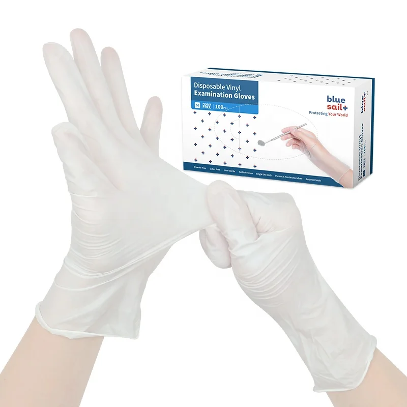 Wholesale White PVC Gloves Chemical Resistance Waterproof Gloves Oil-proof Disposable Powder Free Vinyl Gloves for Industrial