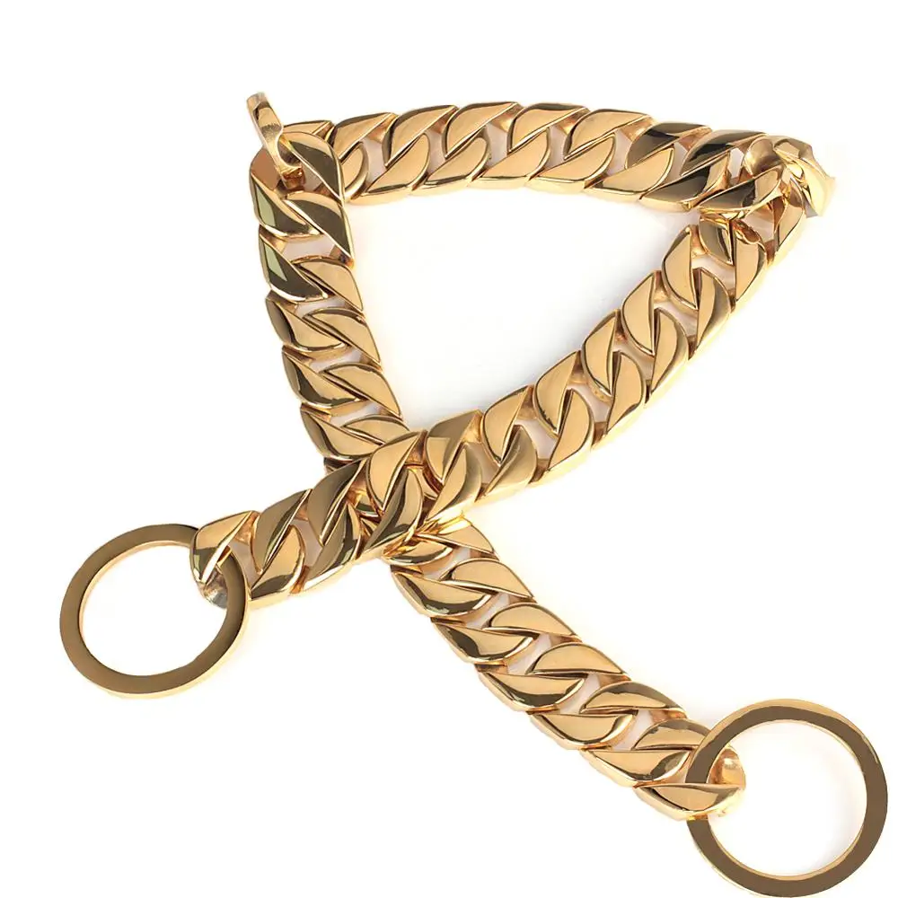 Wholesale High quality Fashion luxury decorative Collars Golden Metal Dog Pet casting chain chains for dogs