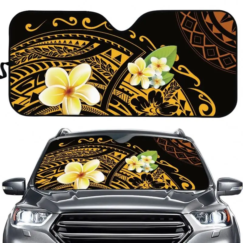 2023 Polynesian Plumeria Printing Car Sunshades Car Front Window Windshield Sun Shade for Universal Auto Sun Shade Reflector
