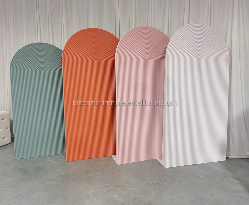 Wedding Decoration Ripple Plinth Stand Acrylic Panel Round Ripple Arch Backdrop Wall