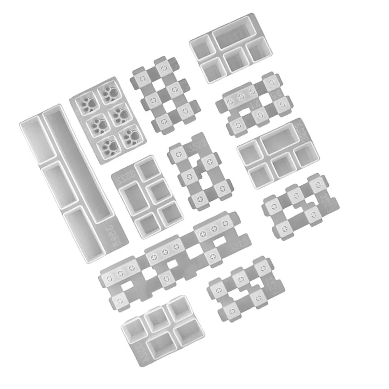 1pcs Manual Mechanical Gaming Keyboard Mold Computer PC Gamer Pet Paw keycaps Silicone Molds Dried Flower Resin Craftsor resin