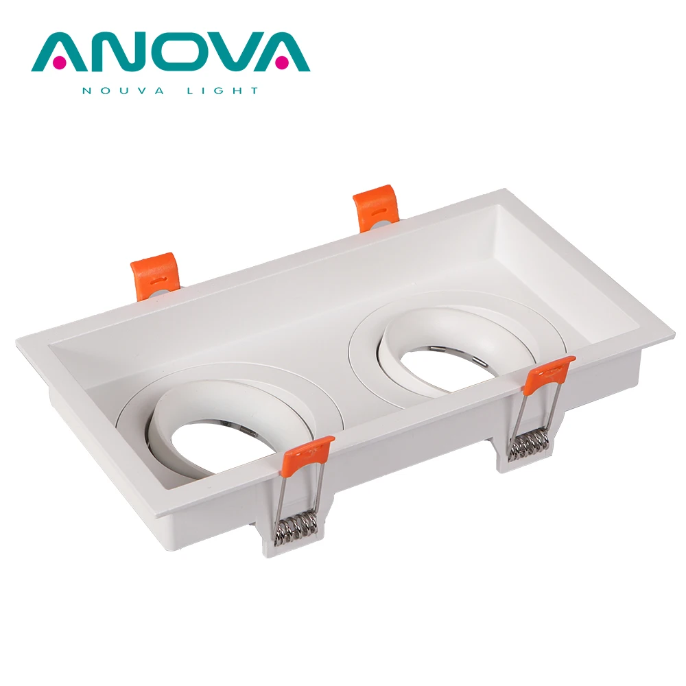 gu10 mr16 module mounting frame recessed double head down light adjustable lights rectangular led downlight