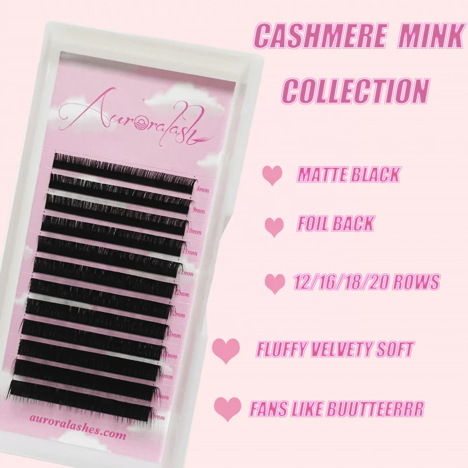 private label dark matte cashmere lash trays matte black lash extensions wholesale individual eyelash extensions vendor