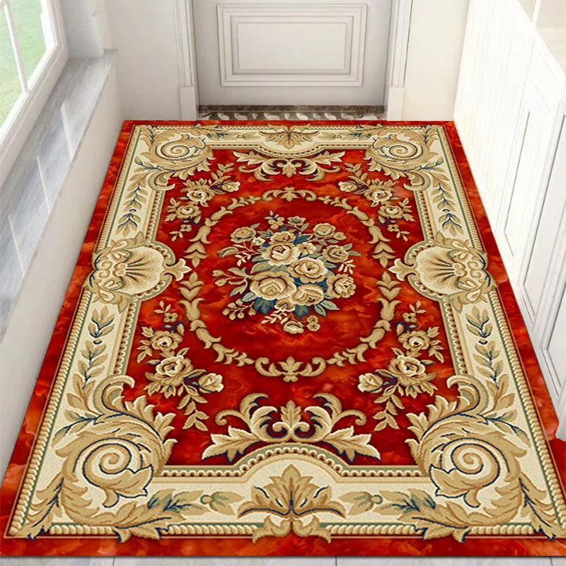 Auspicious Floral Printed Low Price Wholesale Welcome Doormats soft Stain Resistance Washable Foot Floor Mat
