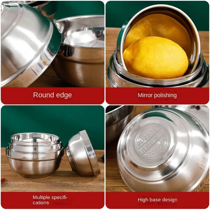 Hot Selling Factory Insulated Double Walled 304 Stainless Steel Japanese Style Tableware Utensils Soup Bowl