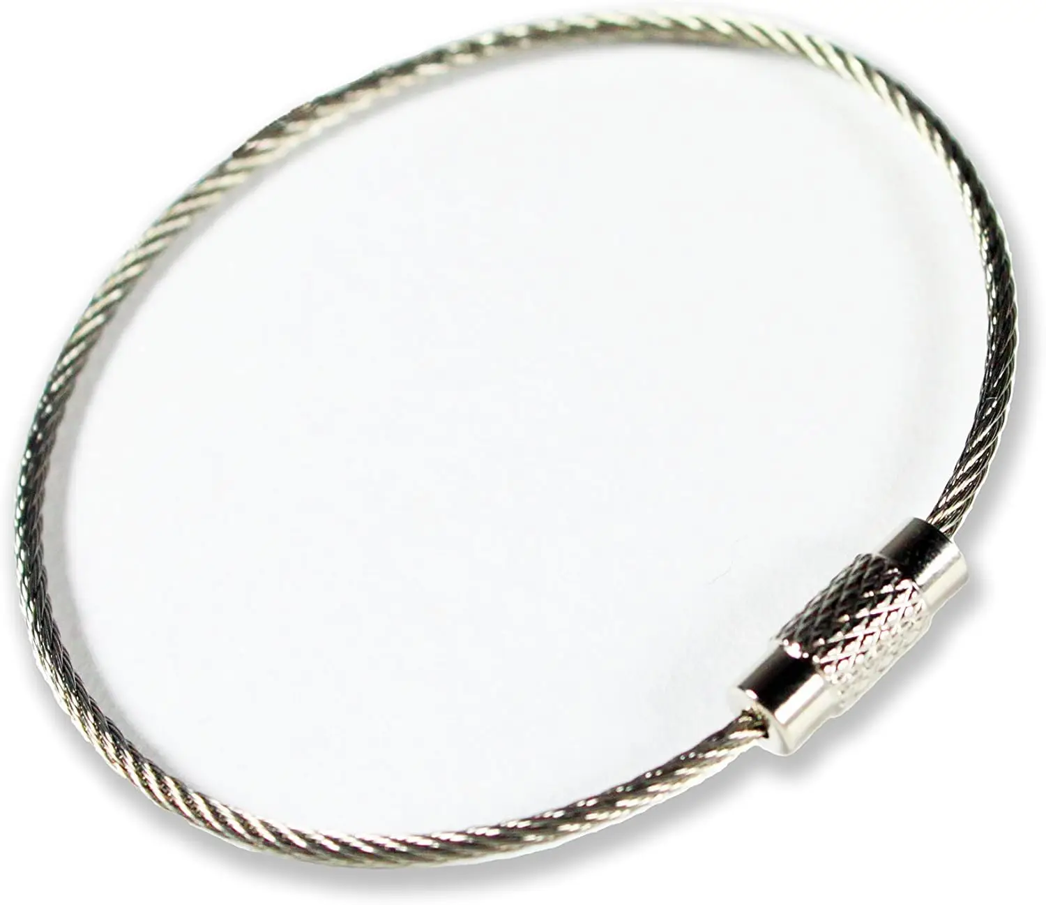 Nylon Coated screw lock Stainless Steel Wire rope Keychain Aircraft Cable KeyRing Loops for Hanging Luggage Tags or ID Tag