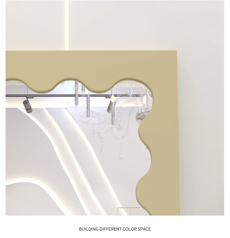 
Wholesale Nordic Scandinavian Fast Dispatch MDF Irregular Decorative Framed Wall Mirror 