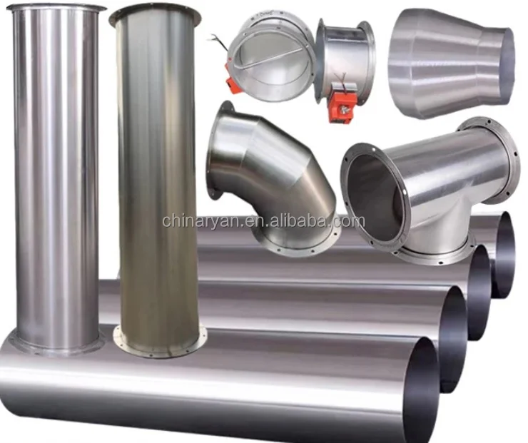 Customized Spiral Square Fire Fighting Air Ducting for Dust Collection Exhaust Circular Ventilation Duct Sheet Metal Fabrication