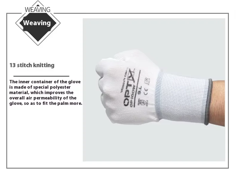 WonderGrip OEM CE 13-gauge PU Palm Coating Non-Slip Abrasion-Resistant Construction Work Labor Protection Gloves