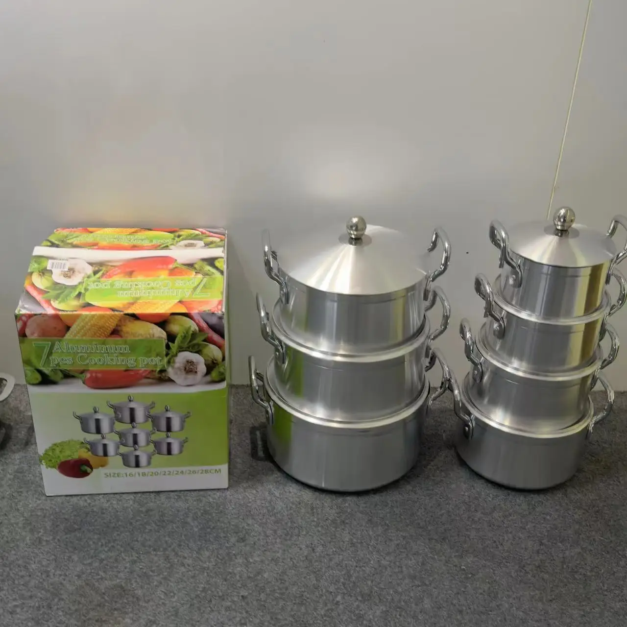 Classic Aluminium Alloy Non-Stick Panelas Cookware Set 14pcs 16cm 18cm 20cm 22cm 24cm 26cm 28cm Kitchen Cooking Pot Casserole