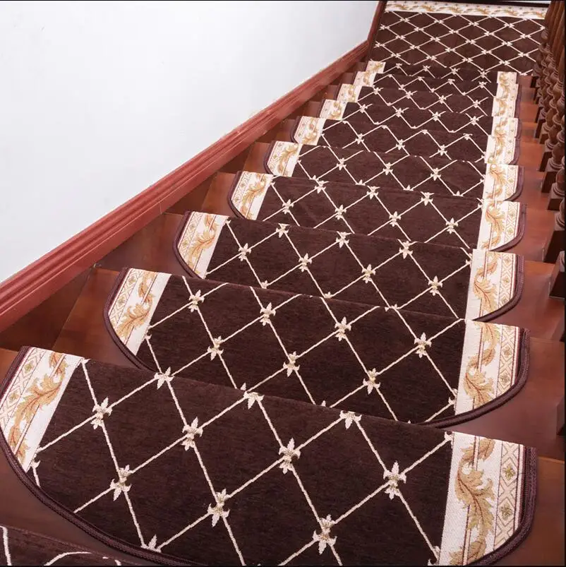 Latex rubber TPE  stair treads carpet non skid anti slip resistant staircase rug self stick stair mat