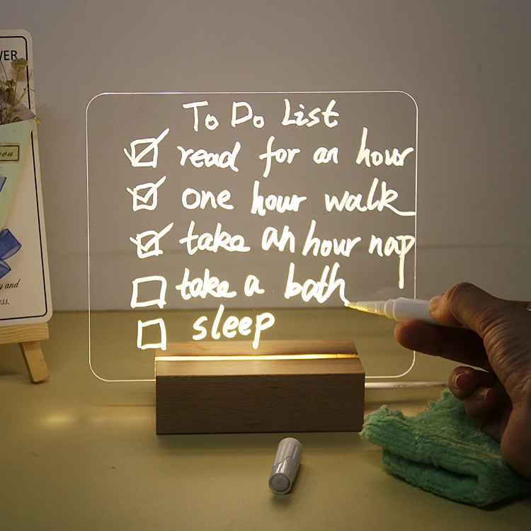 Wholesale Effect Acrylic 3d Decoration Writable Led Illusion Lamp With High Quality