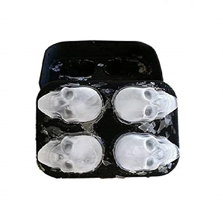 Hot Sale Size 12*8.5*5cm Silicone Skulls Ice Cube Mold for Ice Cream Tools