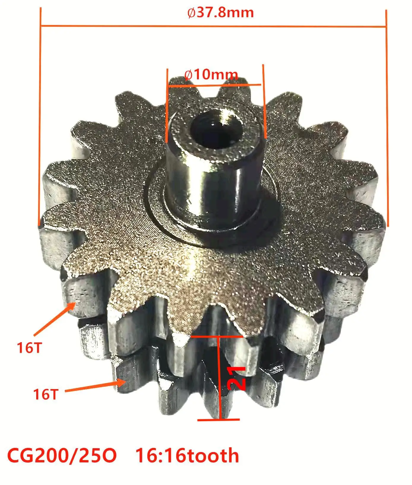 Chinese manufacturer supplies motorcycle engine parts CG200-16-16  reduction gear box spur gear