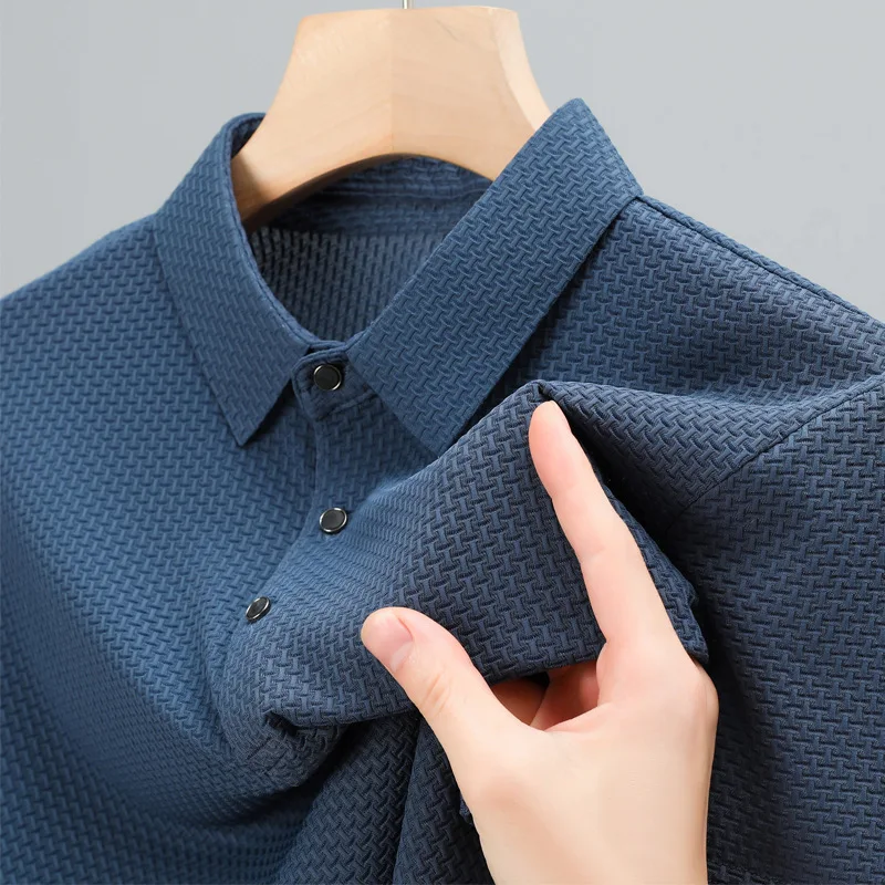 Hot selling breathable ice silk texture polo shirts custom logo polyester polo shirt  men polo