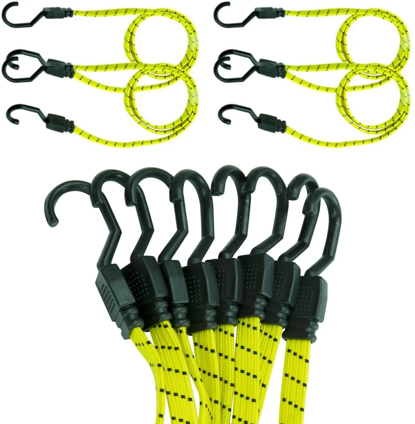 Adjustable Flat Bungee cord Elastic Straps with Hooks Heavy Duty Cord for Luggage