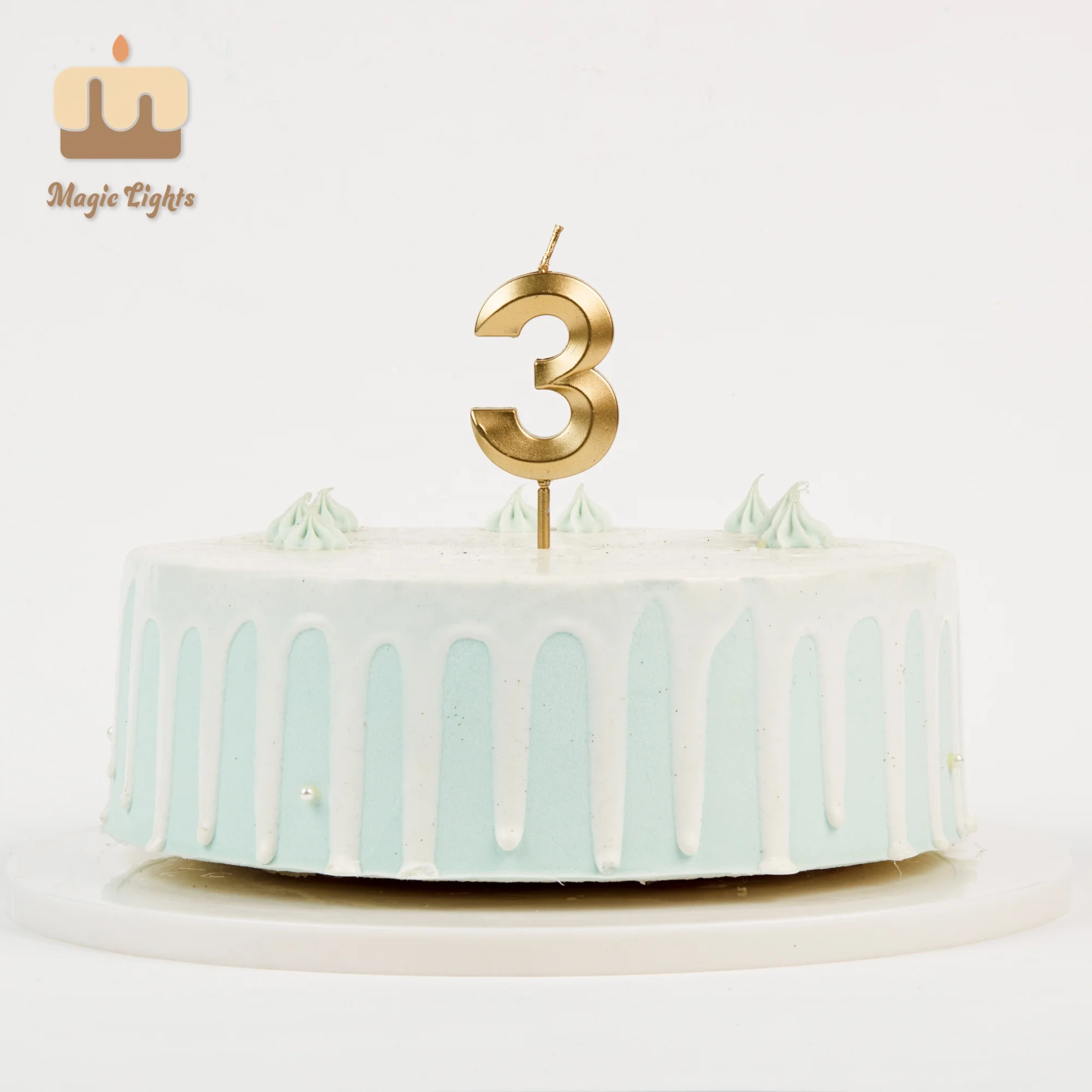 Home Decoration 0 to 9 Happy Birthday Cake Party Gold Number Candle for Birthday and Wedding