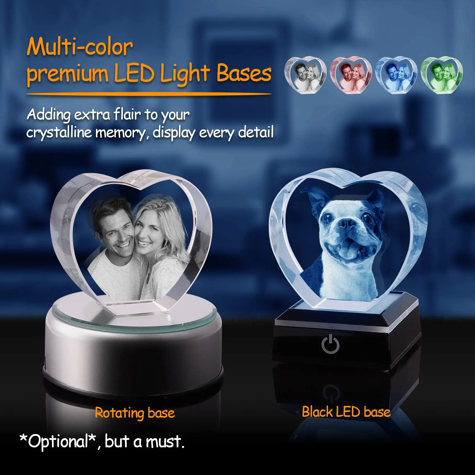 free customization  Dropshipping available  Custom K9 crystal laser-etched photos Pet owner memorial gifts for dogs and cats
