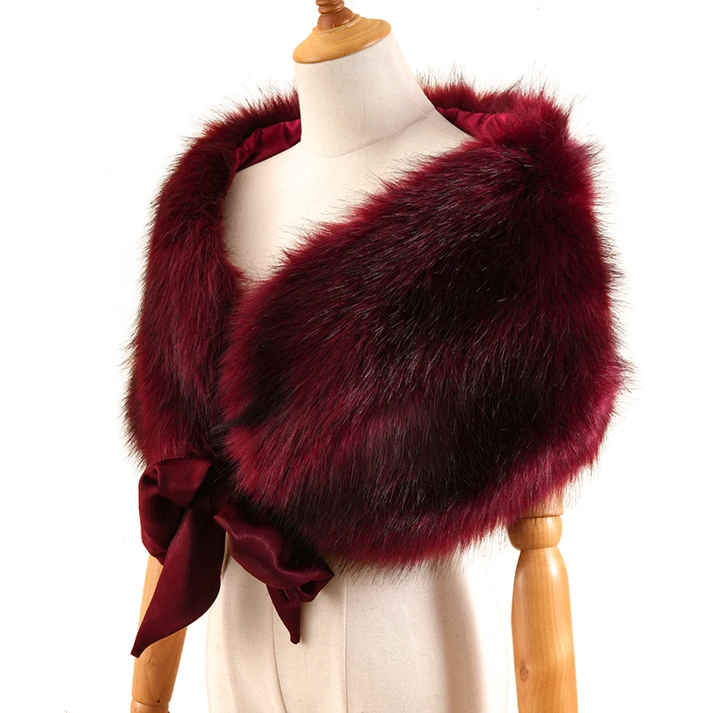 Модный новый розовый элегантный Шелковый бант с длинными волосами большой шарф из искусственного меха шаль для женщин Зимняя теплая
