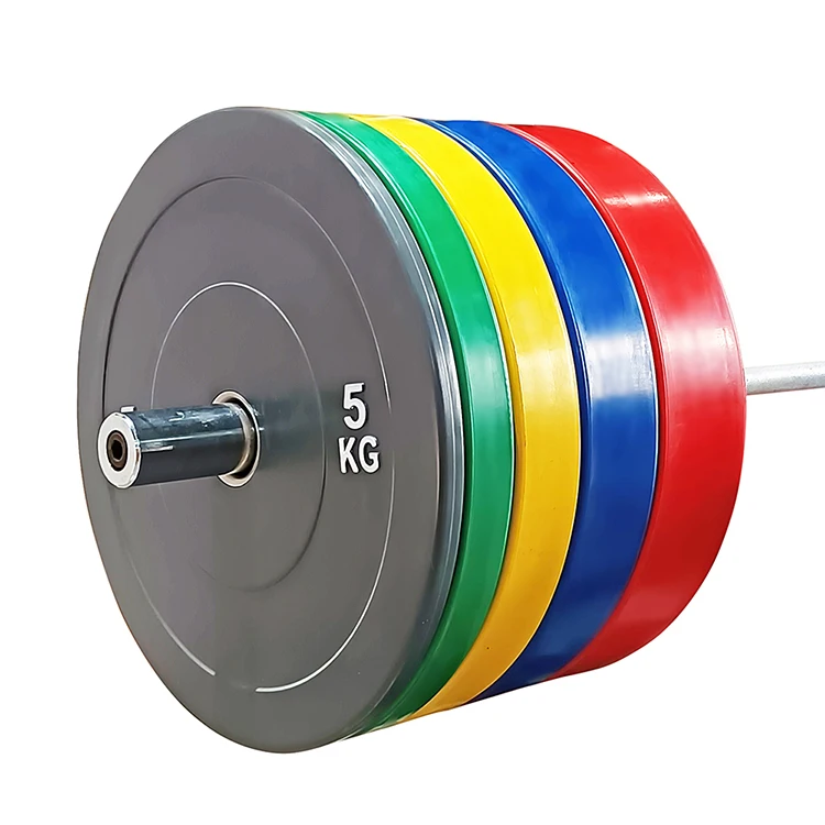 Customized new colorful rubber bumper weight plate fitness equipment gym weight plate suitable for barbell weight gain