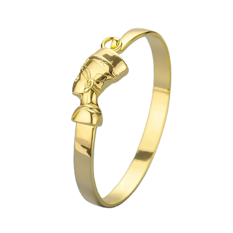 Vintage Adjustable Bracelets & Bangles 18K Gold Plated African Cuff Bracelet Egyptian Nefertiti Bracelet Bangles For Women