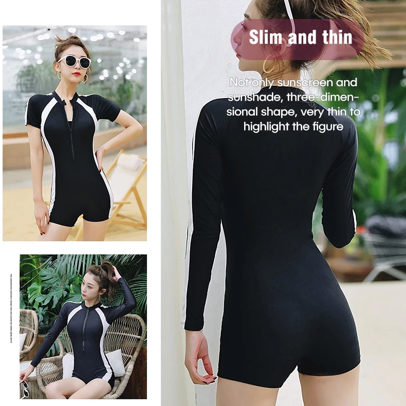 Wholesale Women Sports Swim Wear Beachwear Plus Size Swimsuit Female One Piece Wetsuit 3XL Swimming Costume Surfing Swimwear