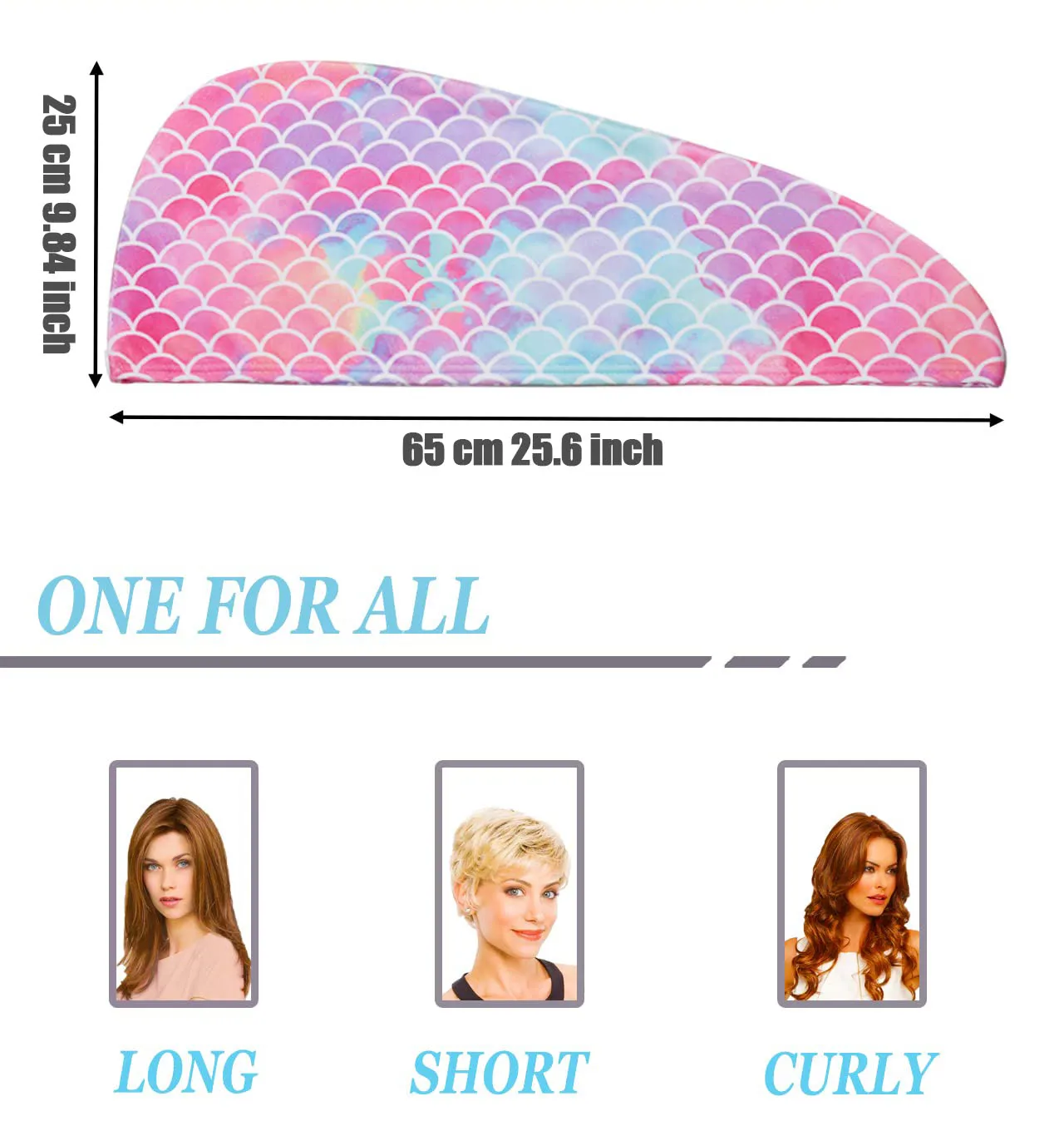 Custom Prints Super Absorbent Terry Shower Head Microfiber Rapid Dry Hair Turban Towel Wrap For Drying Hair