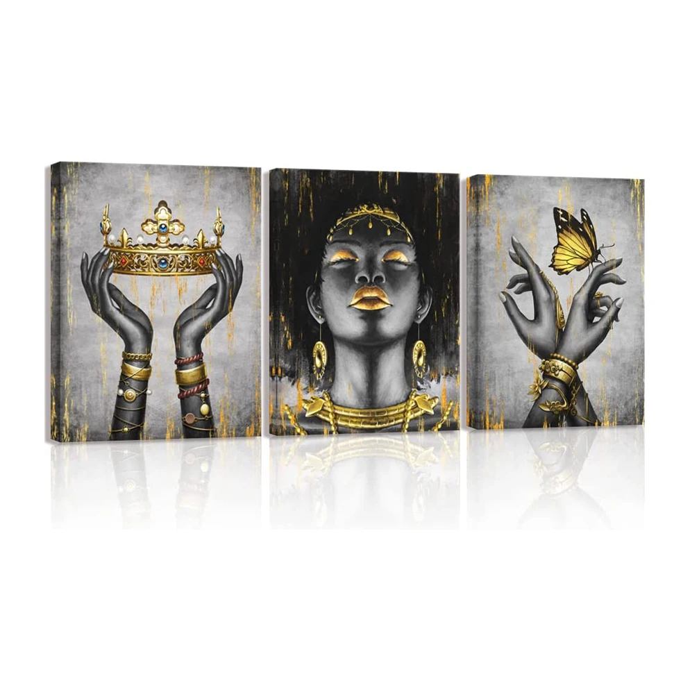 Modern Artwork Home Decoration Oil Painting Three Pieces Hand Painted Artwork Canvas Wall Art hand portrait oil painting