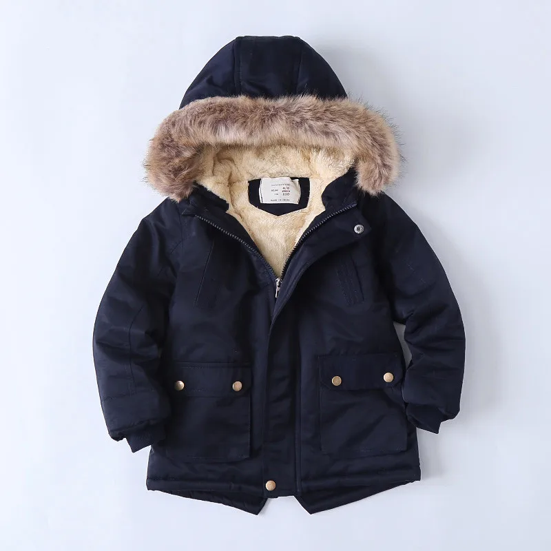 Kids Boys Down Jacket Winter Windproof Hooded Puffer Coat Thick Warm Outerwear Parka  Children winter jacket