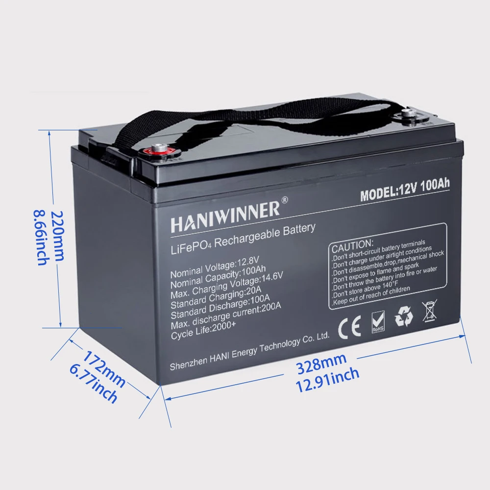 EU Stock Power Box Camping Lifepo4 Battery 12V 200 Amp Lithium Iron Phosphate Battery Lithium ion Batteries Pack