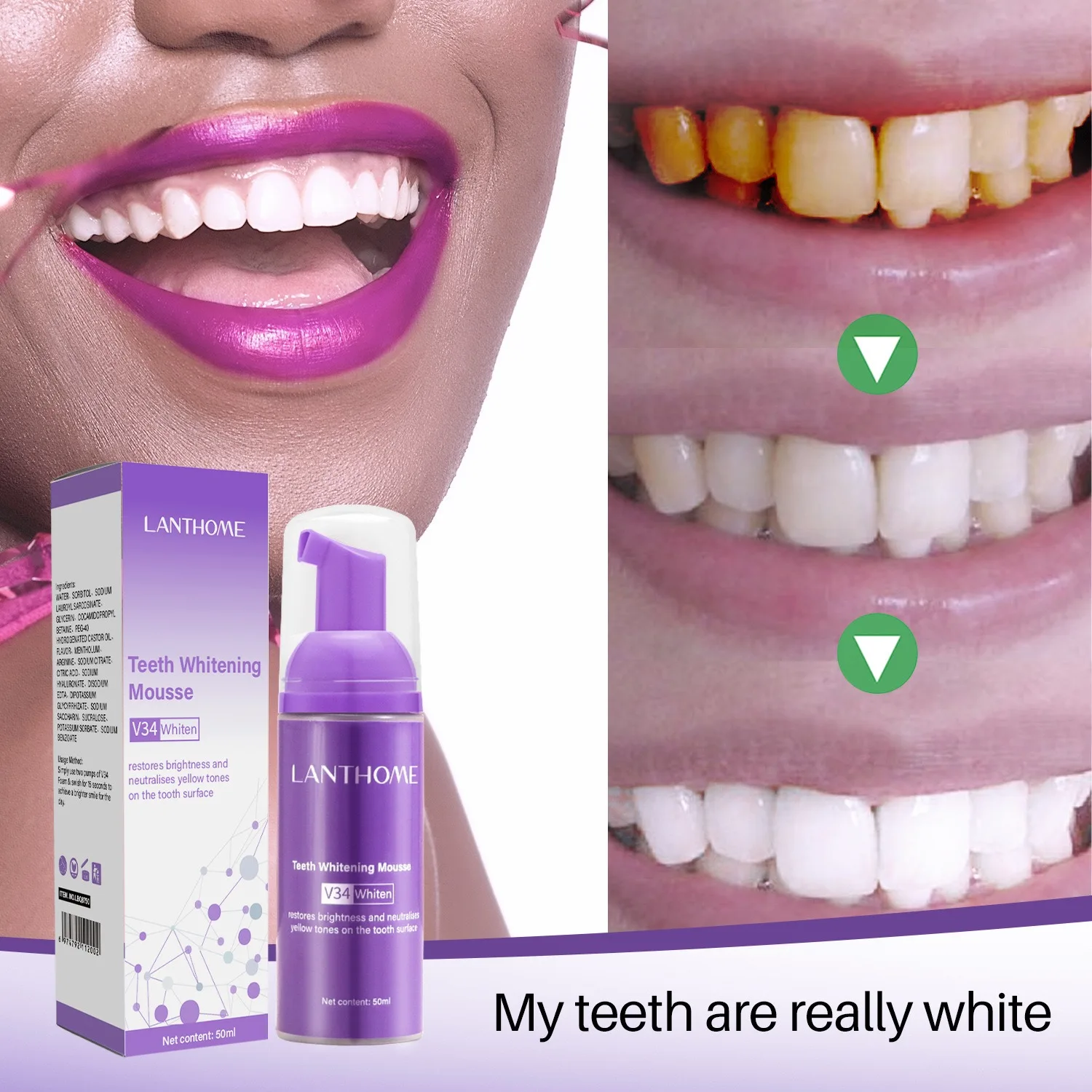 V34 Teeth Whitening Mousse Breath Refreshing Other Teeth Whitening Accessories Tooth Foam Teeth Brightening Mousse Toothpaste