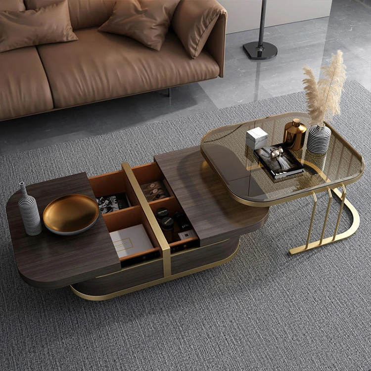 Hot Selling Living Room Furniture Combination High-Quality Sofa Edge Square Coffee Table Set