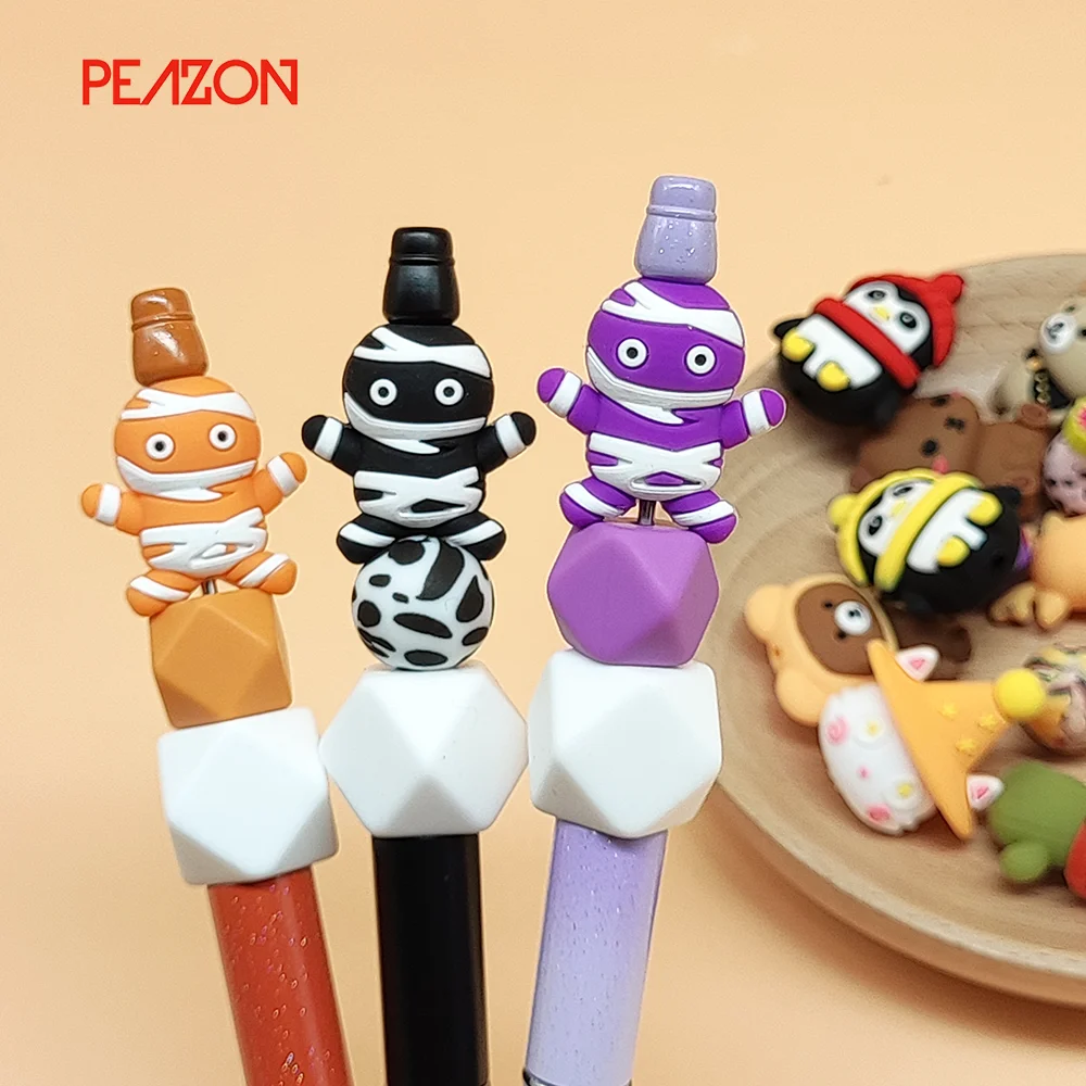 Wholesale Loose Bulk Food Grade Silicone Baby 14MM 17MM Silicone Teething Beads for Pacifier Chain Making 3d Focal Beads