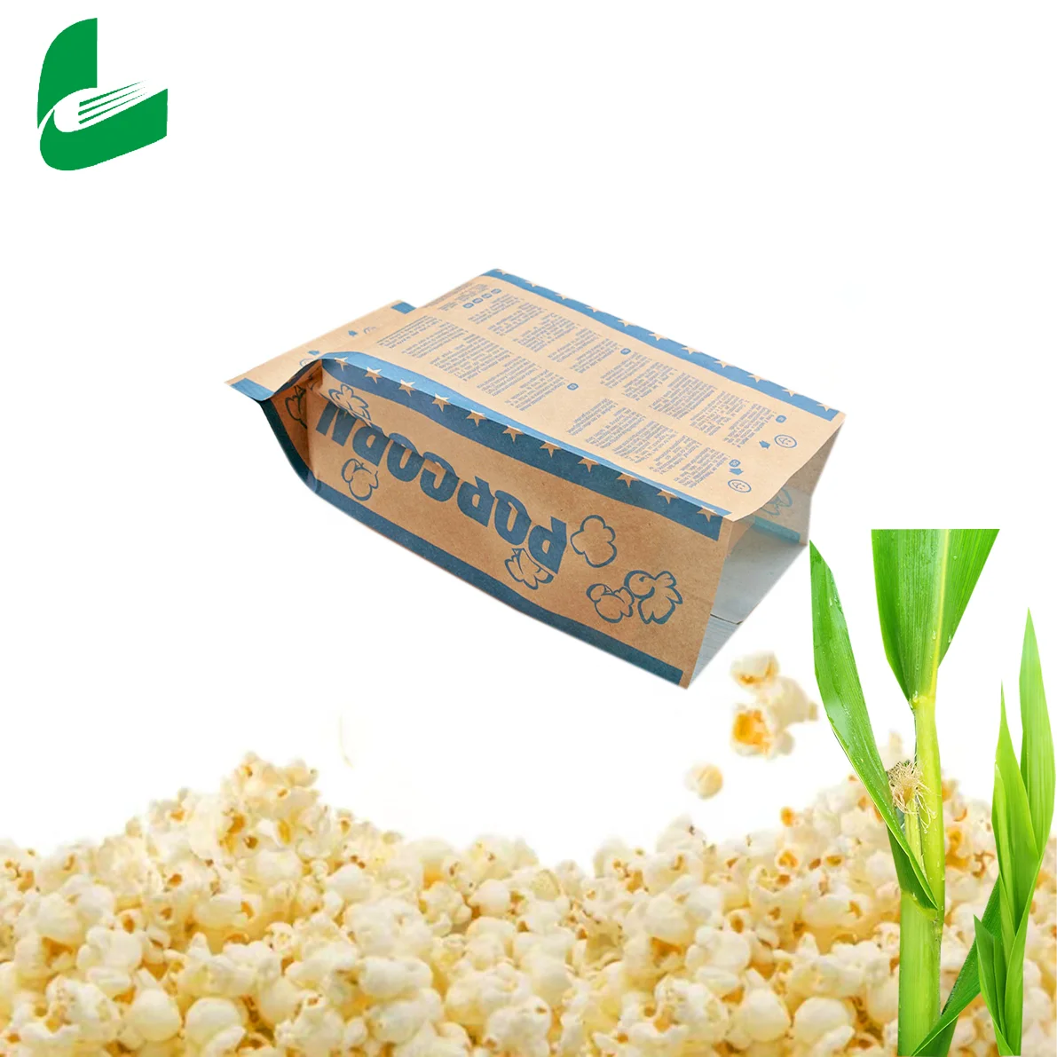 Jinan Huafeng printing waterproof and greaseproof biodegradable kraft paper bags for microwave popcorn packing bags