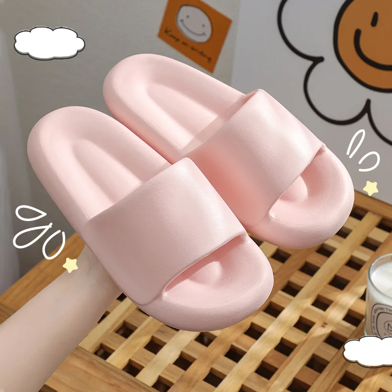 Household slippers Women and men wear shit slippers outside in summer Couples bathroom anti-slip fashion thick sole sandals